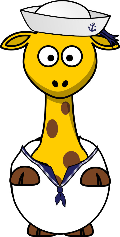 OnlineLabels Clip Art - Giraffe Sailor